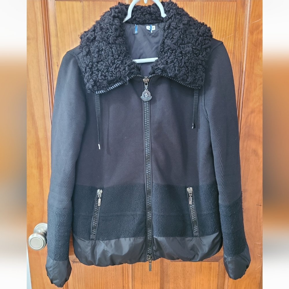 Moncler Maglia Cardigan Jacket black sherpa Full Zip